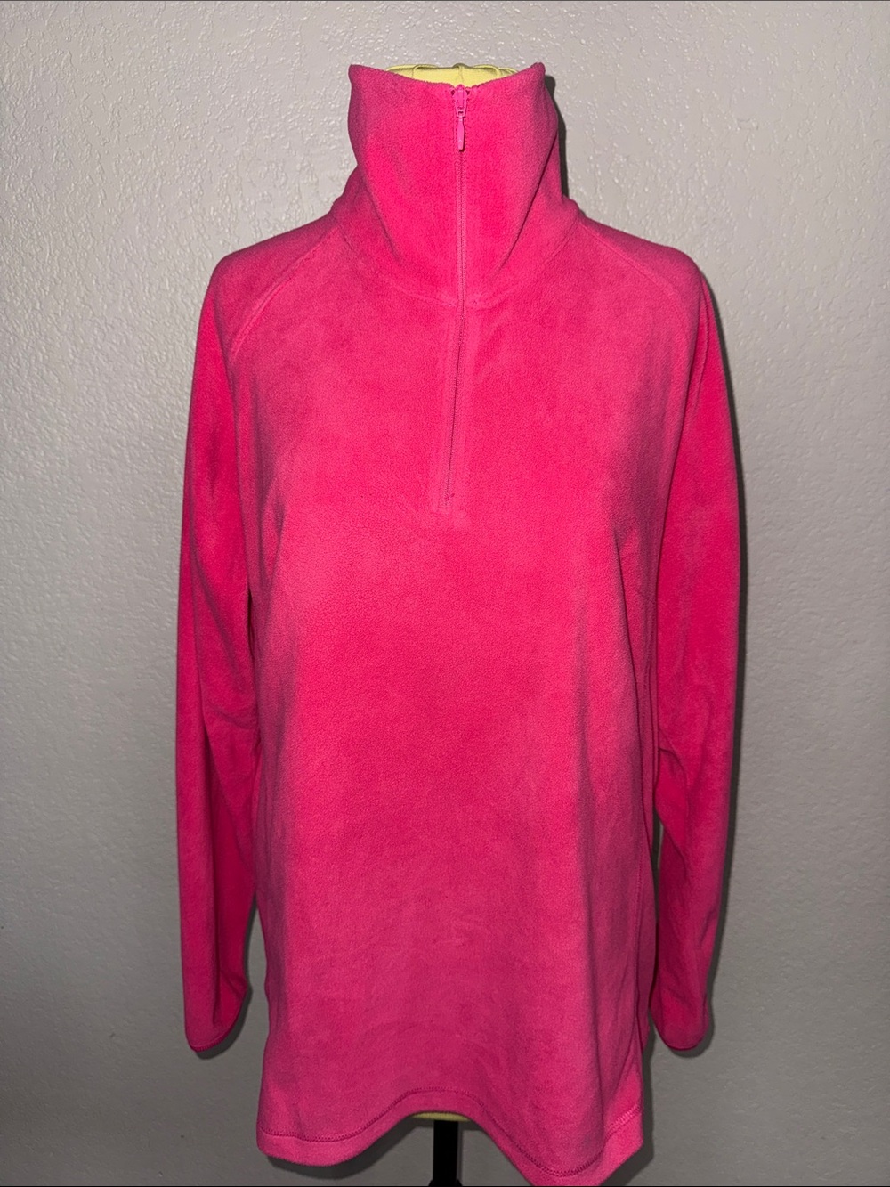 Columbia Bright Pink Quarter-Zip Fleece Pullover size XL